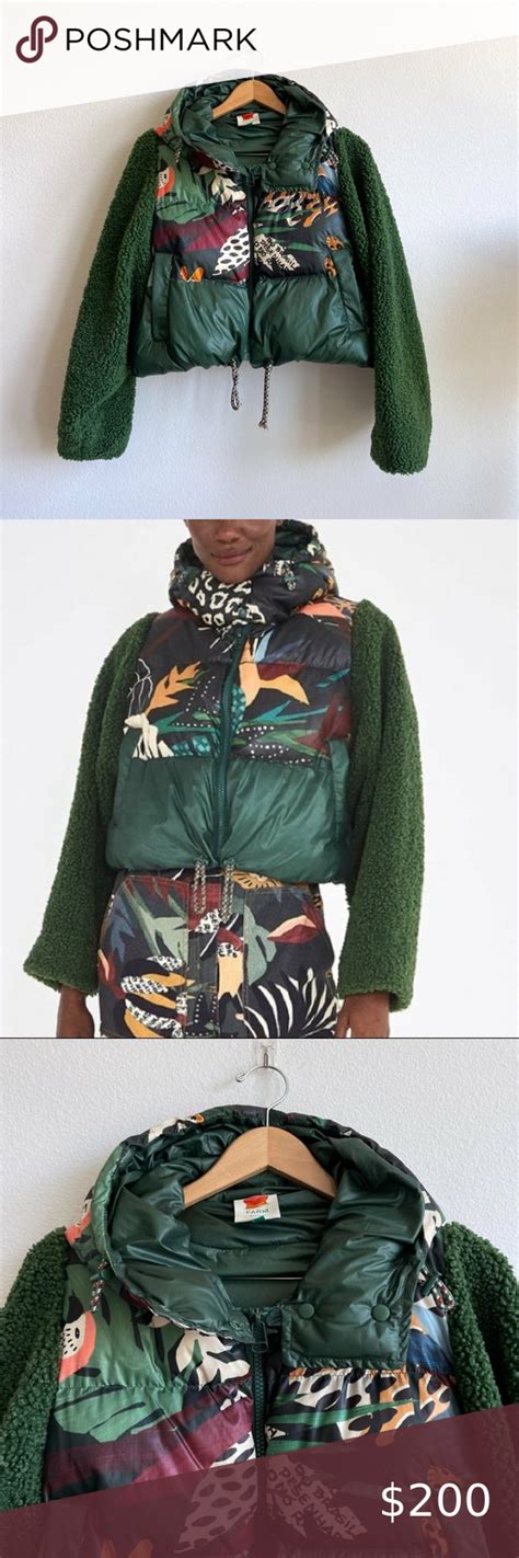 Farm Rio Puffer Jacket Tropical Forest Size Medium Clothes Design