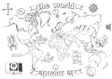 Coloriage De Carte Du Monde idées de coloriage