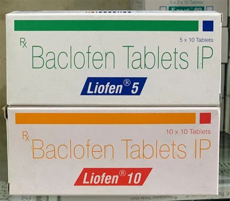 Liofen Baclofen Tablet Packaging Size Tablets Strip Treatment