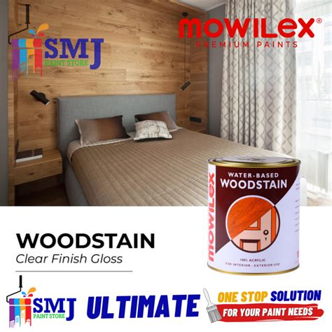 Jual Cat Woodstain Kayu Mowilex Water Based Warna Clear Finish L