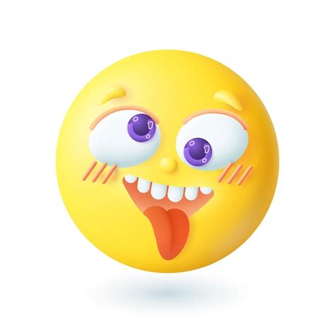 Premium Vector 3d Cartoon Style Emoticon Putting Out Tongue Icon