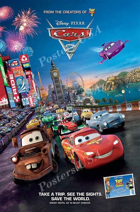 Amazon.com: PremiumPrints - Disney Cars 2 Movie Poster Glossy Finish Made in USA - FIL005 (24" x ...