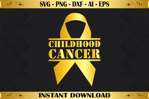 Gold Ribbon Childhood Cancer Graphic by abhamidakon · Creative Fabrica