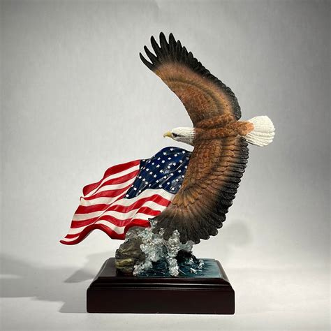 Bald Eagle & Flag Statue "American Pride" — AllSculptures