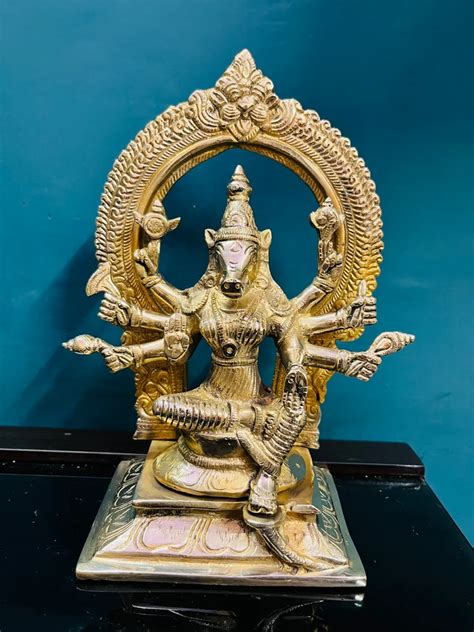 Yellow 10inches Brass Varahi Amman Statue For Worship At Rs 2700 Piece