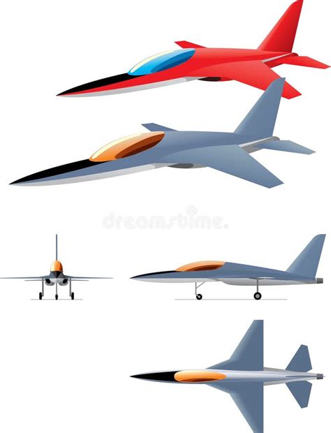 Jet Fighter Aircraft Blueprint Stock Illustration - Illustration of ...