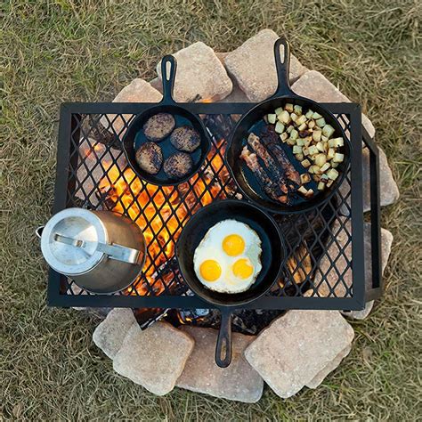 Portable folding campfire grill grate camping bbq cooking open over ...