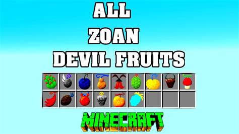 All One Piece Zoan Devil Fruits In Minecraft 😱 Mine Mine No Mi