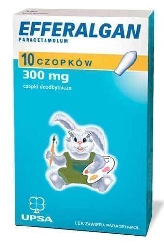 Efferalgan Rectal 300mg X 10 Pieces Kids Fever Paracetamol Suppository Uk