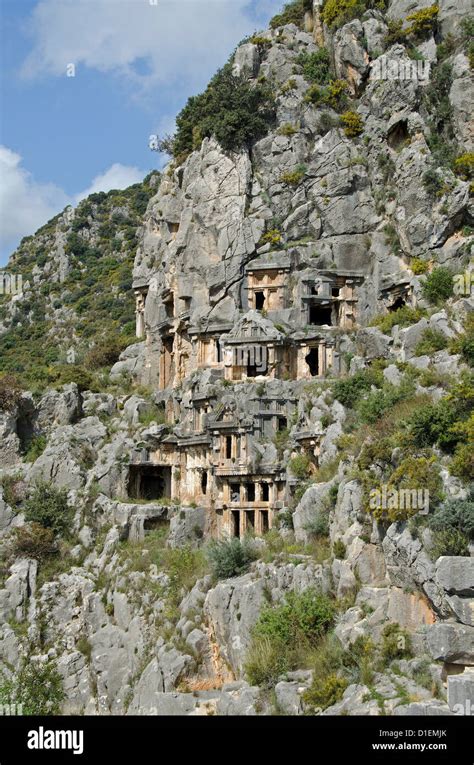 Lycian rock tombs in Myra, Turkey Stock Photo - Alamy