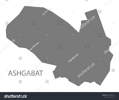 Ashgabat Map Turkmenistan Grey Illustration Shape Stock Vector Royalty