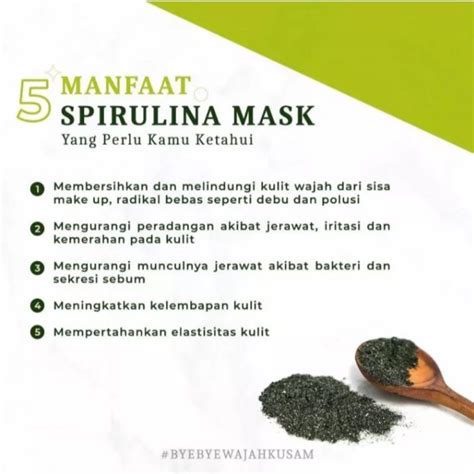 Masker Wajah Alami Terbuat Dengan Kandungan Spirulina Asli Mampu