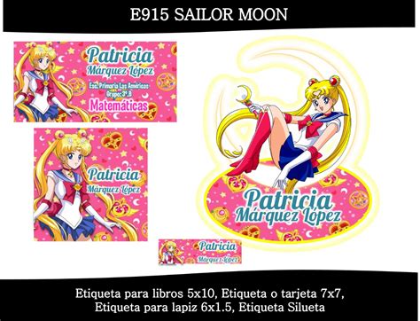 Etiquetas Escolares Sailor Moon Meses Sin Intereses