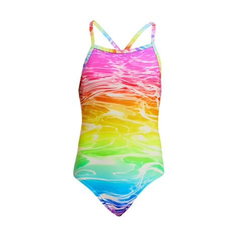 Funkita Girls Tie Me Tight One Piece Fks001g Lake Acid Ocean Paradise