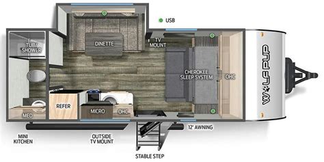 Forest River Wolf Pup 16KHBLW Floor Plan Travel Trailer