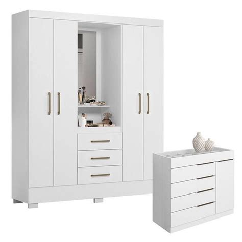 Comoda E Guarda Roupa Solteiro - Cômoda Sevilha E Guarda Roupa Solteiro Paris 2045150 Branco - Aramóveis ...