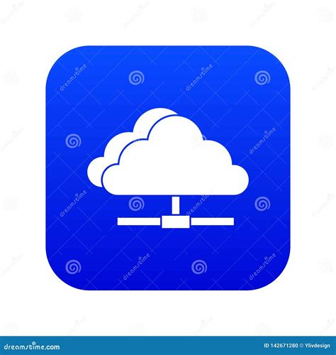 Cloud Computing Connection Icon Digital Blue Stock Vector