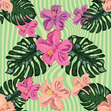 Floral Exotic Tropical Seamless Pattern Tropic Hawaiian Wallpaper