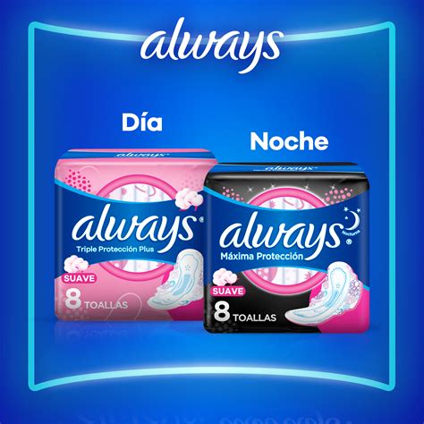 Toallas Nocturnas Protección Total Suave Always