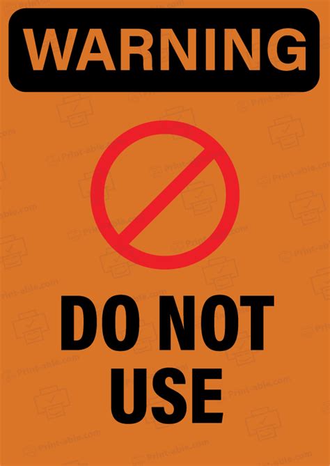 8 Free Do Not Use Sign Printable Print Able