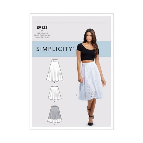 Simplicity Womens Skirt Sewing Pattern S9123 6 14 Hobbycraft