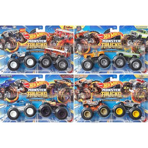 Hot Wheels Monster Trucks Demolition Doubles 164 Scale Vehicle 2 Pack 2024 Mix 1 Case Of 8