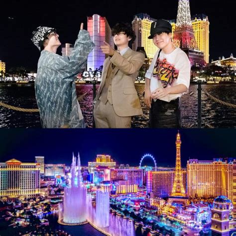 Bts Taehyung Jungkook And J Hope Tour Las Vegas As It Turns Purple Ahead Of Their Concert