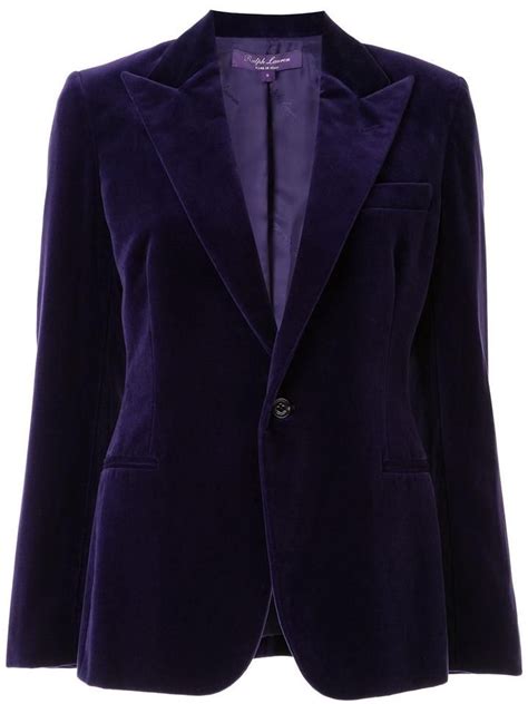 Ralph Lauren Collection Purple Velvet Blazer Size 4 S Velvet Jackets Women Velvet Blazer