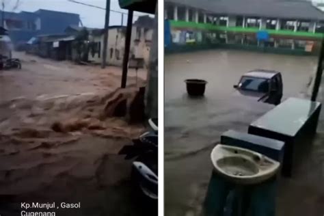 Banjir Bandang Terjang 2 Kecamatan Di Cianjur Ratusan Rumah Terendam