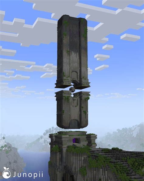 Minecraft Build Of A Large Floating Stone Structure Consisting Of 2