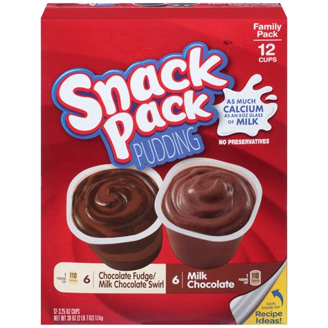 Hunt's Snack Pack Pudding, Chocolate Fudge Family Pack, 12 pk