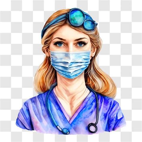 Download Female Nurse Wearing Surgical Mask And Goggles Pngs Online