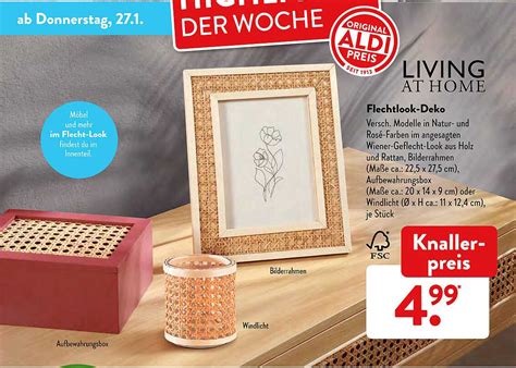 Living At Home Flechtlook Deko Angebot Bei Aldi S D Prospekte De