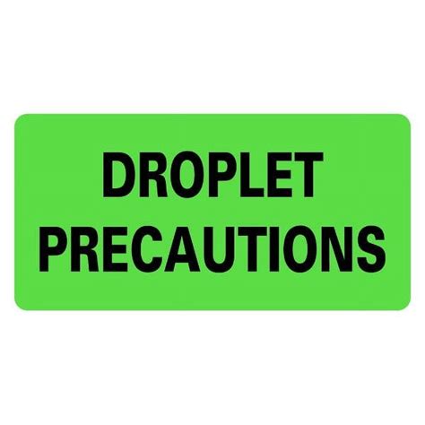 Droplet Precautions Infection Control Medical Labels