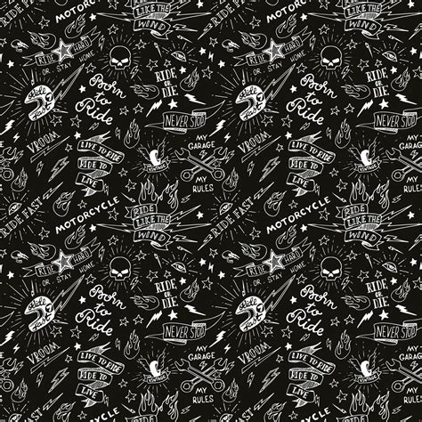 Vintage traditional tattoo biker seamless pattern, vector illustration ...