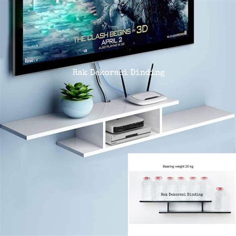 Jual Meja Tv Minimalis Murah Modern Rak Tv Dinding Tempel Nakas Kayu