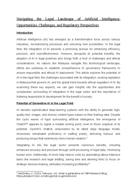 Navigating the Legal Landscape of Artificial Intelligence - Navigating