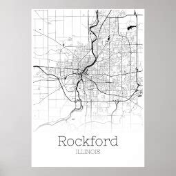 Rockford Map - Illinois - City Map Poster | Zazzle