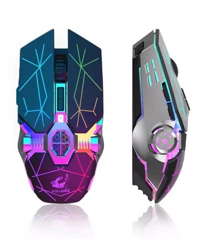 Mouse Gamer Sem Fio Recarreg Vel X Usb Wireless Rgb Cor Preto Retro