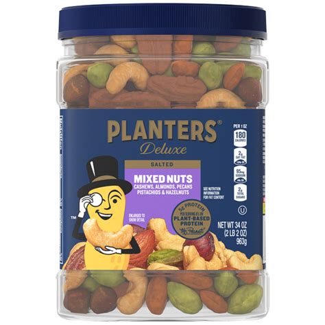 PLANTERSDeluxe Salted Mixed Nuts 34 Oz Jar PLANTERS Brand