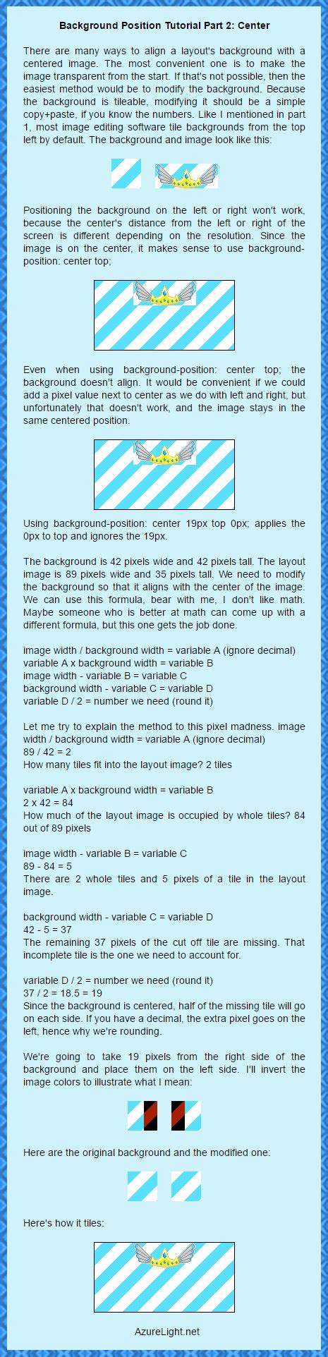 background position tutorial part 2 center — Weasyl