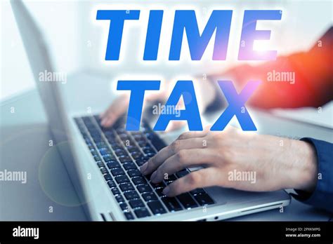 Hand Writing Sign Time Tax Concept Meaning When Individual Taxpayers