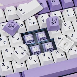 Amazon Gekucap Pbt Japanese Keycaps Keys White Purple Custom