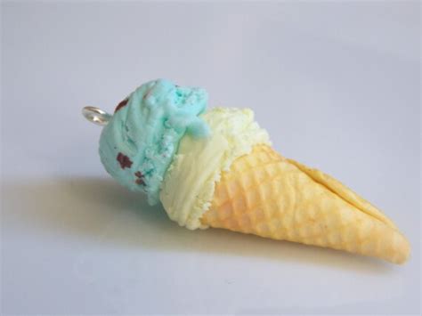 Items Similar To Polymer Clay Ice Cream Cone Mint Chocolate Chip And