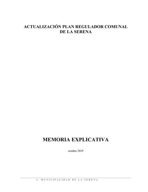 Actualizaci N Plan Regulador Comunal De La Serena Pdf