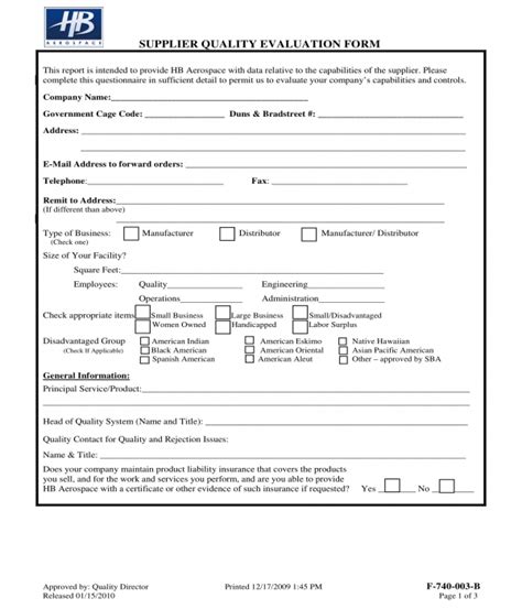 FREE 11 Supplier Evaluation Forms In MS Word PDF