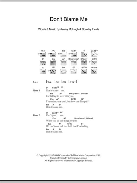 Don't Blame Me by Dorothy Fields - Guitar Chords/Lyrics - Guitar Instructor