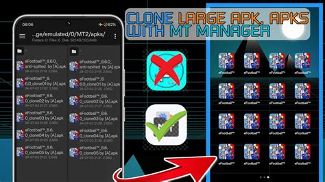 How To Clone Large Apk Apks Games Make Efootball Clone Mt Manager