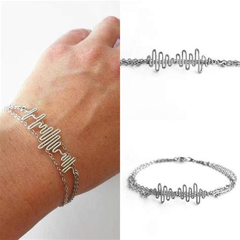 Personalize Sound Wave Bracelet Women Soundwave Bracelet Etsy Gifts