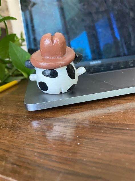 Cowboy Cow Desk Friend And Study Buddy Handmade From Polymer Clay Etsy